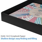 12x12 Scrapbook Storage Box For Scrapbooks  Papers And 1pack  Solid Black 