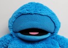 Fao Schwarz Elmo s Monster Factory Sesame Street Blue Puppet 16  Plush Read
