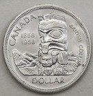 Canada Silver Dollar British Columbia Brilliant Unc 1958 Death Dollar