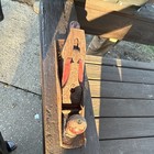 Vintage No  4 Wooden Bench Hand Plane  Steel Blade 2in  Red brown 10in