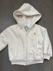 Nwt Baby Gap Girl Pink Ivory Fleece Lined Sweatshirt Jacket Coat 18 24 2t 3t 4 5