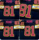 New  Black Washington Redskins  81 Art Monk C Special Edition 2patch Sewn Jersey