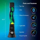 Tzumi Auraled Colorflow Lava Lamp Night Light With Bluetooth Speaker Remote