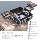  Makeup Train Case Makeup Case 11 8 Inch Large Cosmetic Box Organizer Black