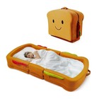 Portable Toddler Travel Bed - Foldable Soft Foam Crib With Washable Cover   Safe
