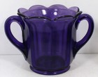 C1900 Antique Deep Purple-amethyst Press Glass   Sugar Bowl