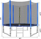 8ft Trampoline For Kids And Adults W  Safety Enclosure   Ladder Outdoor Backyard