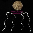  double-dangle  Twist Threader Earrings In Solid 925 Sterling Silver - New 