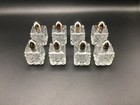 Vintage 6 Small Glass Crystal Salt And Pepper Shakers  Rectangular Shaped
