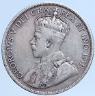 1911 Canada Newfoundland Uk King George V Genuine Silver 50 Cents Coin I113597