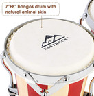 Eastrock Bongo Drum 7 And 8 Inch Set Tunable Wood Bongos With Bag Tuning Wrench