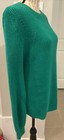 Gap Womens Sz M Knitted Sweater Shaker Crew Deluxe Green Preowned 
