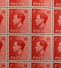 Gb Keviii 1936 1d Red Half Sheet Mint Mnh Block Of 120 Stamps Edward Viii Eviii
