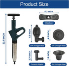 Toilet Plunger  High Pressure Toilet Air Drain Blaster Plunger Clog Remover For