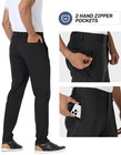 Men s Dress Pants Stretch Waterproof Slim Fit Tapered Chino Workwear Full Pants