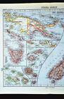1911 Stieler Map New Zealand Hawaii Tahiti New Guinea Samoa Tasmania Oceania