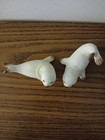 Vintage Homco White Ceramic Seal Pup Figurines  1439 3 5 