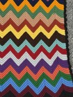 Vtg Wool Handmade Colorful Crocheted Mcm Afghan Blanket Single Bedding Size