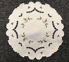 12 Pcs Embroidered Lace Doilies Doily Mat Coaster Rosebud Wedding Party Banquet 