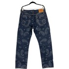 Levi   s X Snoop Dogg Unreleased Jeans Mens 36x32 Blue Paisley Bandana Cotton Nwt