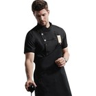 2pcs Men s Fashion Chef Coat Short Sleeve Chef Uniforms For Men Executive Che   