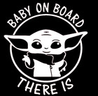 Baby Yoda  Grogu  Baby On Board  Full   Decal Stickers For Cars  Window  Laptops