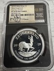 South Africa 2019 1 Oz  999 Fine Silver Krugerrand Ngc Graded Set Of 2