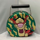 Vintage Winnie The Pooh Tigger Metal Tin Round Green Lunch Box 3d 