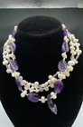 Sterling Silver Assorted Gemstone Necklace   Earrings Set 2pcs  107 15g
