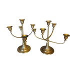 Vintage Solid Brass 4 Arm 5 Candle Holder Candelabra S 2