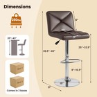 Modern Bar Stools Set Of 4 Pu Leather Upholstered Swivel Counter Stools W  Back