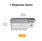 No-drill Wall Mounted Toothbrush Holder bathroom Shelf With Toothpaste Dispenser