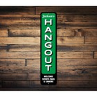 Hangout Vertical Sign  Personalized Child Name Welcome Sports Fans Metal Decor