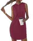  Womens Summer Dresses 2025 Casual Sleeveless Sweatshirt Dress Large Burgundy
