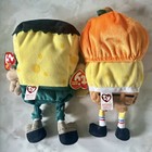 Ty Spongebob Squarepants Frankenstein   Pumpkinmask Plushes - Lot Of 2 W  Tags 