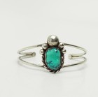 Vintage Sterling 925 Silver Turquoise Southwestern Native Cuff Bracelet