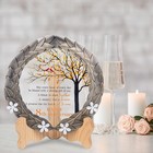 8th Anniversary Wedding Gifts Crystal Plate With Bronze Leaf Wreath - 8 Years   