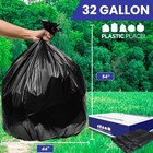 Plasticplace 32 Gallon Trash Bags Garbage Can 1 Count  pack Of 50   Black