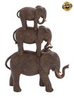 10  X 14  Brown Polystone Elephant Sculpture  By Decmode