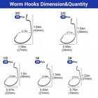 100pcs Ewg Offset Worm Hook Wide Gap Bait Jig Soft Plastic Bass Fishing Hooks