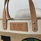 Brighton Love The Earth Jute Tote Bag Shopper Tote Leather Handles