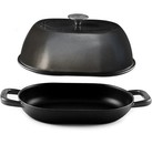 Enameled Cast Iron Dutch Oven 5 5 Qt Oval Black Sourdough Bread Baking Krustic