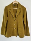Eileen Fisher Jacket Women s M Mustard Yellow Wool Knit Blazer Career Coatigan