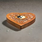 Incense Burner Wooden Yin-yang Heart Carved Floral Guc