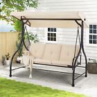 3-person Outdoor Patio Swing Chair W adjustable Canopy Cover  steel Frame 3 Type
