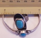 Rustic Vintage Navajo Sterling Silver Turquoise Cuff Bracelet   Primative Ring
