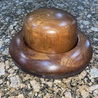 Vtg Wooden Hat Form Mold Block Cowboy Derby Bowler Size 6-7 8 Wood Millinery