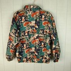 Vintage 90s Out Brook 100  Silk Jacket Small Cherry Print Zip Front Boxy