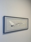 Vintage 1979 Rick Herter Original Pencil Drawing F-14 Tomcat Navy Jet Art Signed