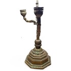1950s Hanukkah Menorah Jewish Judaica Israel Vtg Brass Chanukah Candle Holder